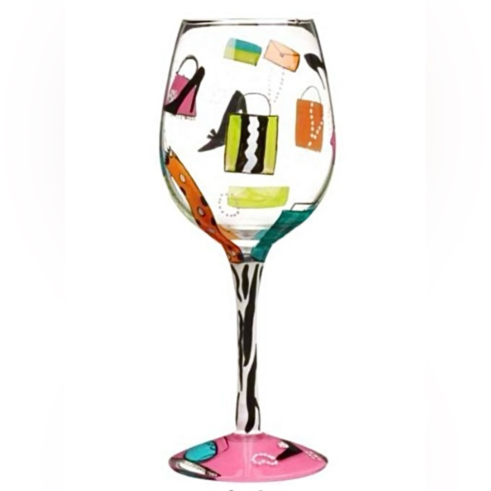 Lolita Shopaholic Art Wine Glass - NIP